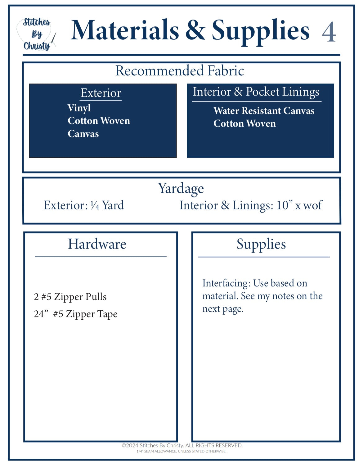 Zion Zip It Up PDF Pattern