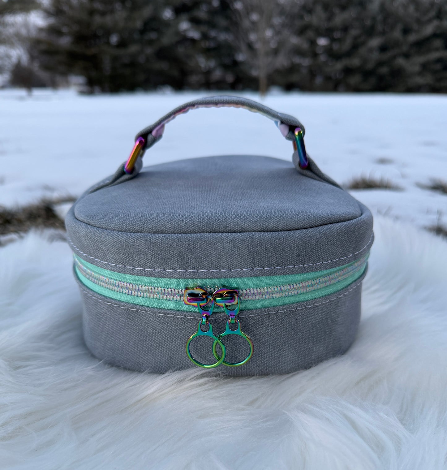 Small sized Hazel- blue/gray with mint accents