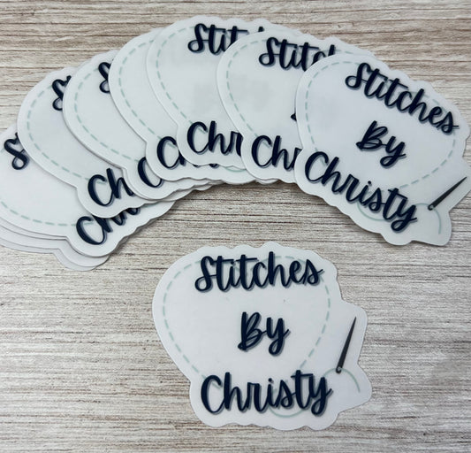 Stitches By Christy clear sticker
