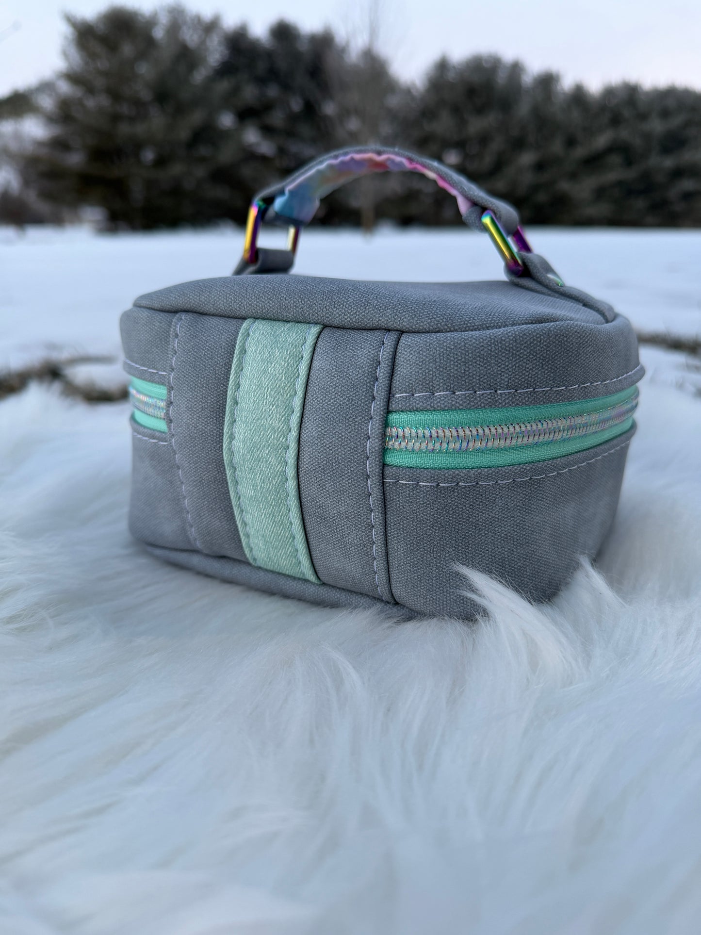 Small sized Hazel- blue/gray with mint accents