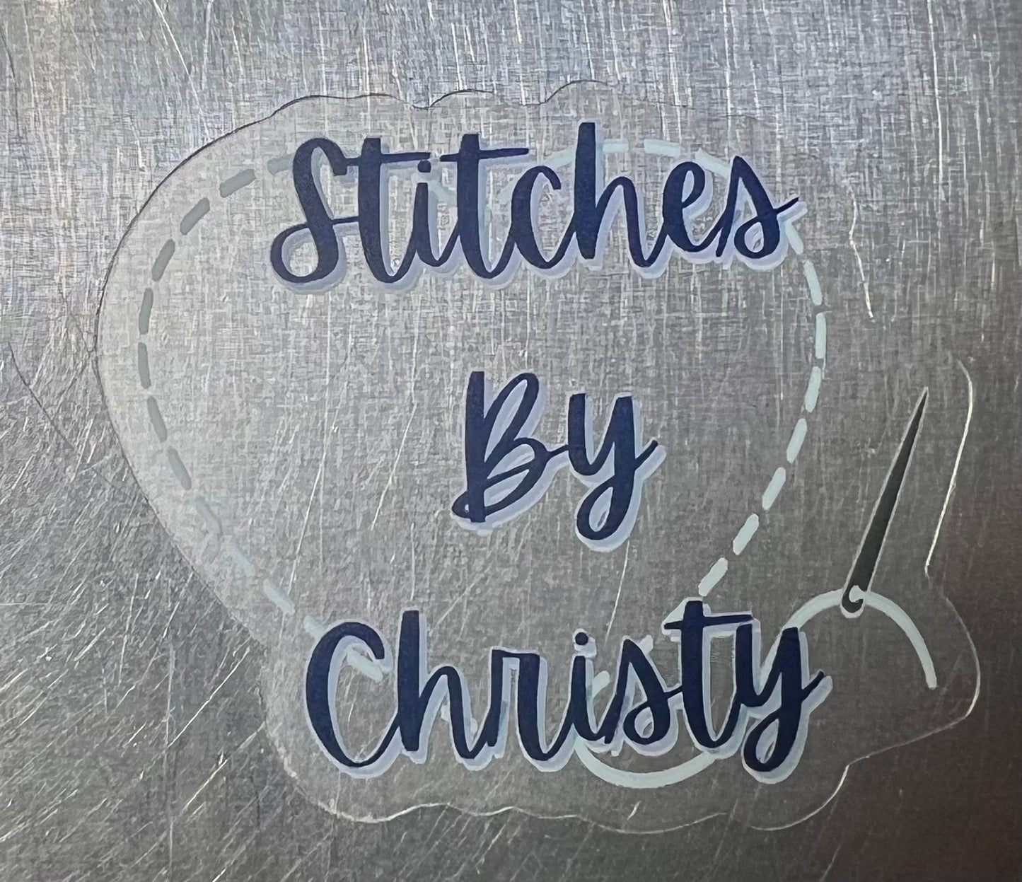 Stitches By Christy clear sticker
