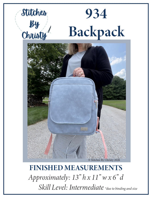 934 Backpack PDF Pattern